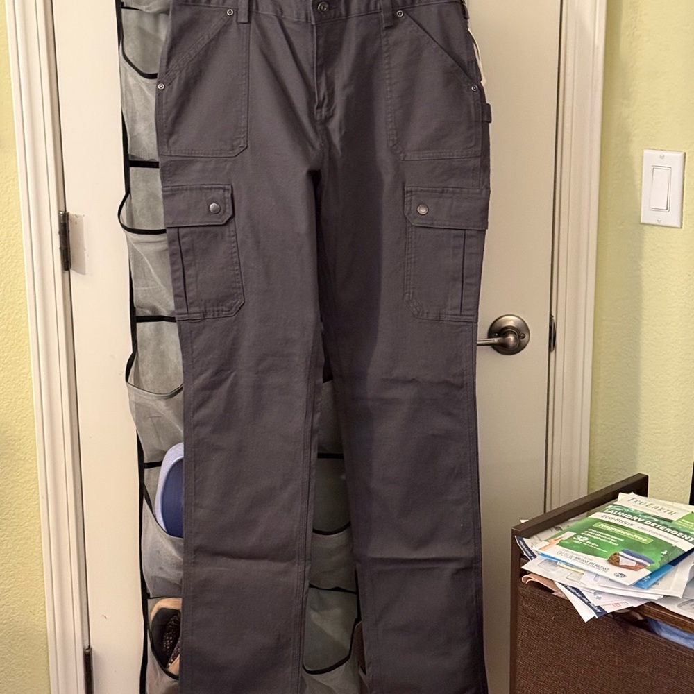 Duluth Trading Co Gray Fire hose Flex Skinny Cargo Pants